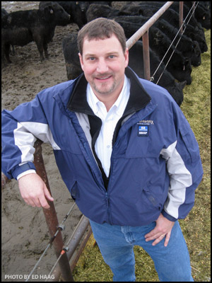 Tim Bodine with cattle