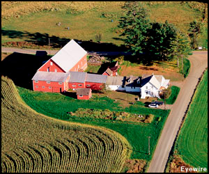 Aerial view of farm from Eyewire