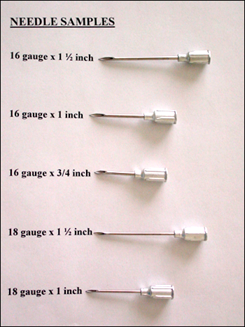 Needle sizes